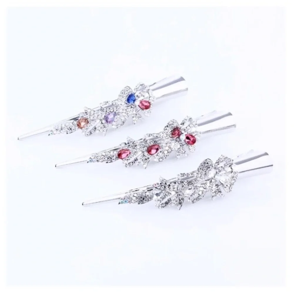 Single Hair Accessories Barrettes For Women Crystal Butterfly Peacock Flower